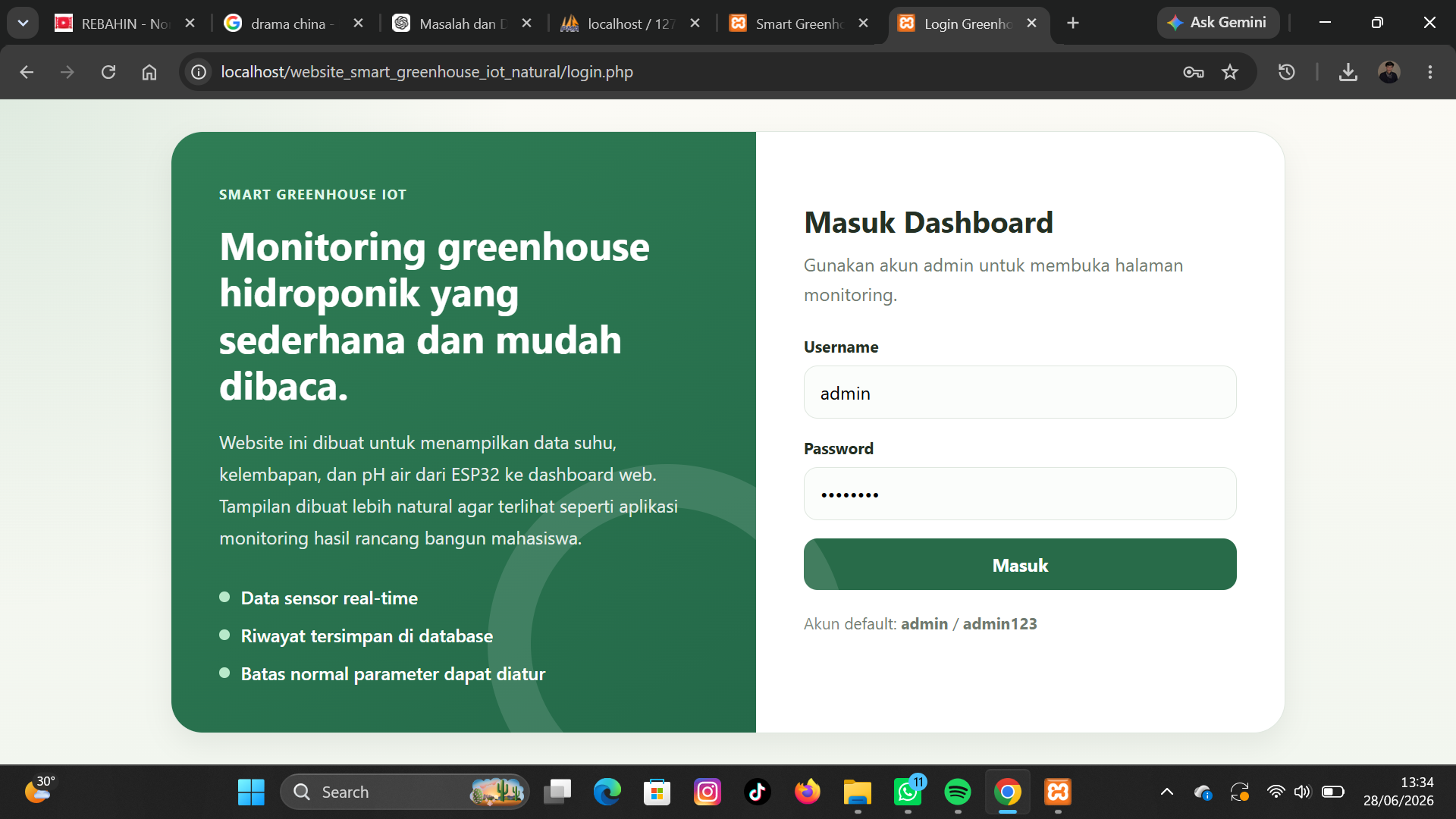 Website Smart Greenhouse IoT